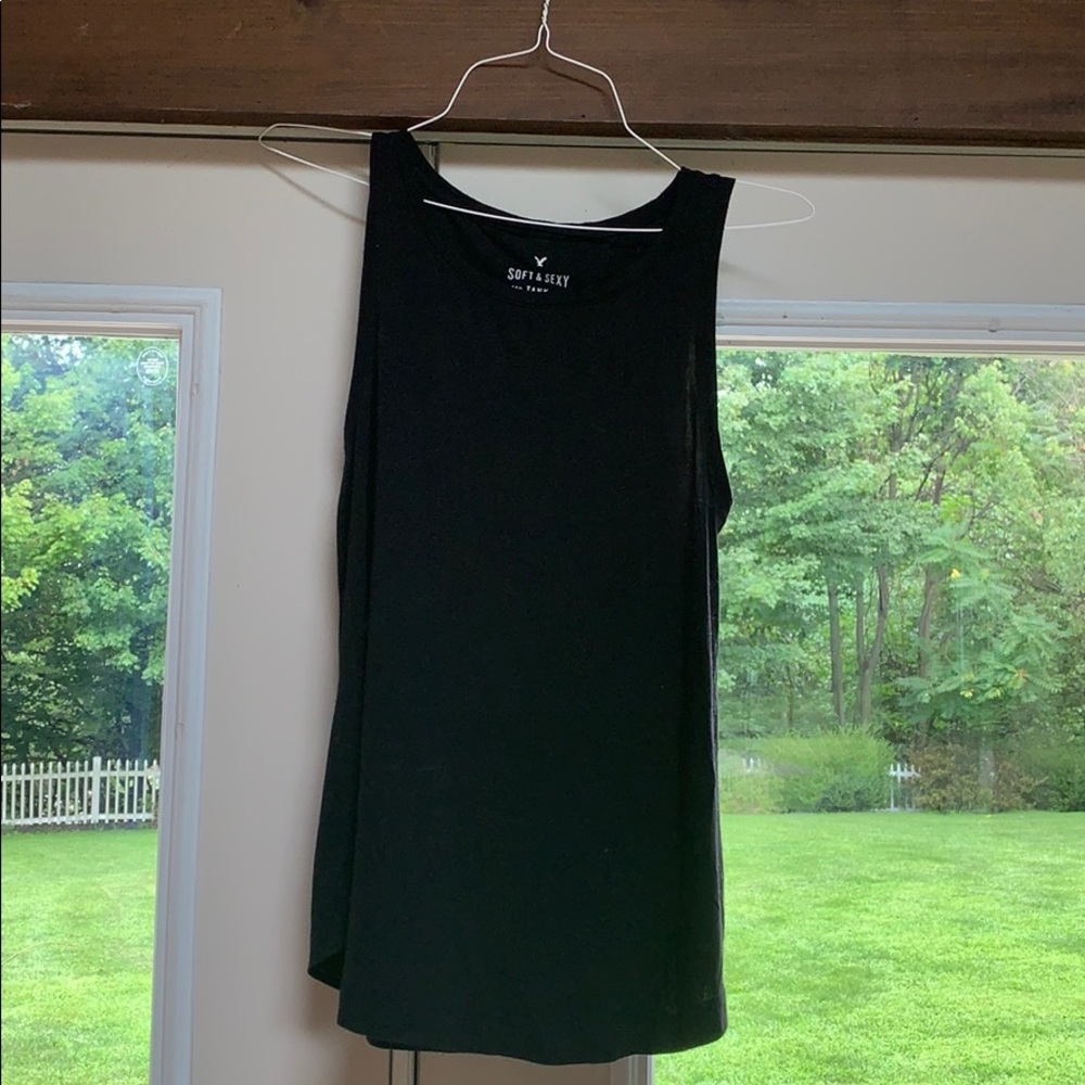 Soft & Sexy Plain Black American Eagle Tank Top